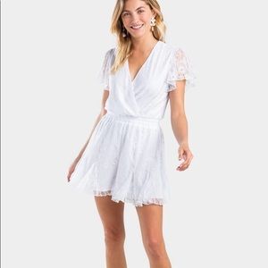 Deon Lace Godet Romper